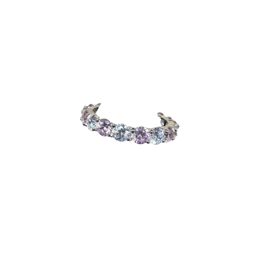 NEW Sterling Forever Silver Pink and White Gemstone Eternity Ring Size 8.5 - Picture 3 of 4
